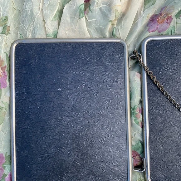 Vintage French Triptych 1950’s Tri-Fold Vanity Barber Mirror - Picture 11 of 17